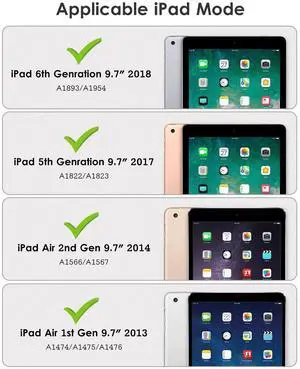 VIKESI Case for iPad 6th / 5th Generation (2018/2017 Released) 9.7-inch and for iPad Air 2/1,Multiple Angles Magnetic Stand Cover,Shockproof Soft Back,Pencil Holder,and Auto Sleep/Wake,Wine