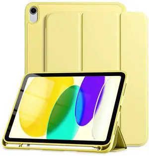 Dirrelo Compatible with iPad (A16) 11th Generation Case 11 Inch 2025 New, for iPad 10th Generation Case 10.9 Inch 2022, Trifold Stand TPU Protective Cover with Pencil Holder, Auto Sleep/Wake, Yellow