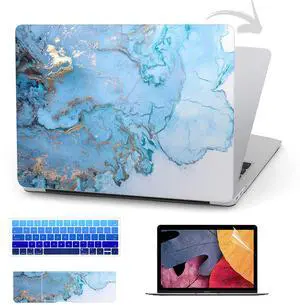 Timocy Compatible with MacBook Pro 13 Inch (A2159/A1706/A1989/A1708) 2016-2019 Version with Touchbar,Marble Plastic Hard Shell Case with Keyboard Cover,Screen Protector- Abstract Blue