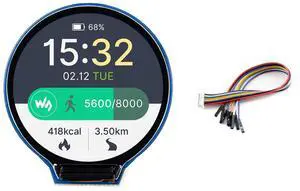 1.28inch Round LCD Display Module 240×240 Resolution 65K RGB LCD HAT for Raspberry Pi 4B/3B+/3B/2B/Zero/Zero W/Zero WH, Jetson Nano,Arduino, STM32,Embedded GC9A01 Driver, SPI Interface
