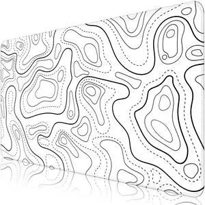 Large Gaming Mouse Pad for Desk,31.5x11.8inch Gaming Mouse Pad,Gaming Mousepad,3mm Non-Slip Base Desk Mat,XXL Desk Pad,XL Mouse Pad Gaming with Seamed Edges,Waterproof Mousepad Gaming (White Map Line)
