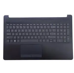 Replacement for HP 15-DA 15-DB 15-DR 15-DA0053WM 15-DA0012DX 15-DA0073WM Trackpad AHS Laptop Upper Top Cover Case Palmrest Not-Backlit Keyboard Touchpad Assembly Part L20387-001 AP29M000400