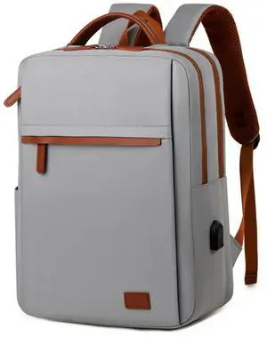 Laptop Backpack,Business Travel Anti Theft Slim Durable Laptops Backpack with USB Charging Port,Water Resistant College Computer Bag for Women & Men Fits 15.6 Inch Laptop and Notebook-Gray