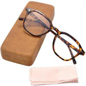 SANHOOPOLO Blue Light Blocking Glasses frame polygon Computer Gaming Glasses Frame for Women Men (Leopard Print Frame)