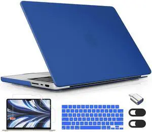 Lepeoac Case for MacBook Pro 14 Inch (2025-2021 Release), Models M5 A3434 A3112 M4 A3112 A3401 A3185 M3 A2918 A2992 M2 A2779 M1 A2442, Plastic Hard Shell Case with Keyboard Cover, Matte Dark Blue