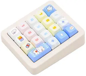 Adventurers K812 Wired Mechanical Numeric Keypad, 19-Key Hot-Swappable RGB Numpad, Macro Programmable, Detachable Type-C Cable, Game/Office Mode Switch  for PC/Laptop/Desktop (Cream White)