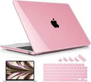 Lepeoac Compatible with MacBook Air 15 inch Case M4 A3241 M3 A3114 M2 A2941 2025 2024 2023 Releaes, Plastic Hard Case with Keyboard Cover for Mac Air 15.3" Fits Touch ID, Crystal Pink