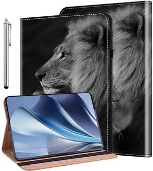ALILANG Case for Samsung Galaxy Tab S10 Lite/ S10 FE/ S9 FE 10.9 Inch/Tab S9 11 Inch, Ultra-Thin PU Leather Shockproof Folding Stand Cover for Samsung Tab S10 FE 5G Case -Two Lion