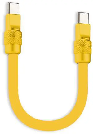 chubbycable Cute Chubby 240W Short USB-C Cable Power Bank Fast Charging Cable Silicone Charger Cord Compatible with iPhone 17-15 Series iPad, Yellow+Yellow, Type-C to Type-C, 20 inch