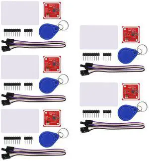 5PCS PN532 NFC NXP RFID Module V3 User Kit Near Field Communication Reader Writer Module Kit I2C SPI HSU with S50 White Card Key Card for Raspberry Pi DIY Smart Phone