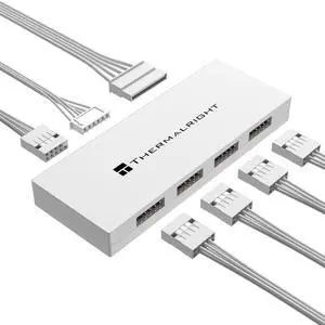 USB 2.0 Hub X5 with 50cm Cable, SATA Powered,Magnetic Mount, 9Pin USB Expansion for PC Motherboard (White)
