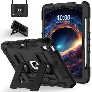 WESOROL CASE for iPad Air 11 Inch M3 (2025) / M2 (2024) iPad Air 5th (2022) / 4th Generation (2020) 10.9 Inch,Military Grade Shockproof iPad Case Air 11 Inch with Pencil Holder, Black