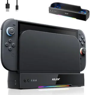 Cooling Fan for Nintendo Switch 2 Dock  Dual High-Speed Fans, 3-Speed Adjustment, RGB Lighting, Ultra-Quiet, USB Powered, Wall-Mountable with Anti-Slip Base for Switch 2
