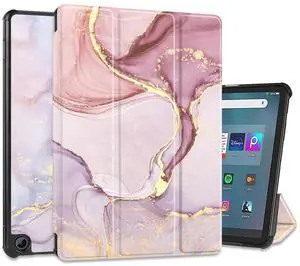 Mektron Amazon Fire Max 11 INCH Case 2023 Release (Compatible with 13th Gen Tablet), Black Hard Cover with Auto Wake/Sleep, Multi-Angle Stand Protective Case for Fire 11,Pink Marble