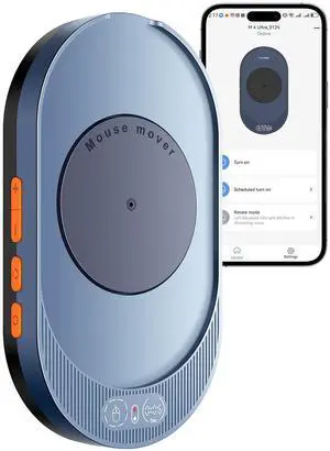 Vaydeer M4 Utra Mouse Mover with APP, Undetectable Mouse Jiggler Device with Remote Control and Timer Function, Driver-Free Shaker Wiggler Mouse Movement Simulation for Computer Awakening-Blue