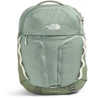 THE NORTH FACE Women's Surge Commuter Laptop Backpack | Everyday Travel Bag with 16" Laptop Sleeve, Water-Repellent Finish, Women-Specific Fit, Slate Moss/Bark Mist, One Size