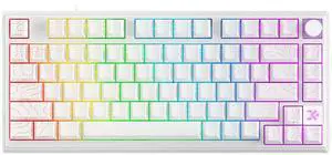 Glacier Skyloong HE75, Wired Detachable USB-C, Hot Swappable, Volume Knob, Side Print PBT Keycaps, Hall Effect Switches, Magnetic Keyboard (Contour/White)