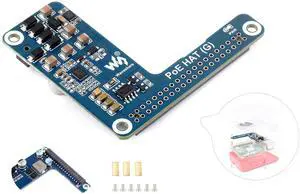 Pi5 PoE HAT Board Compatible with Raspberry Pi 5/Compute Module 5, Power Over Ethernet HAT,Offer Network Connection and Power Supply to Pi 5/CM 5 in One Cable, 5V 5A