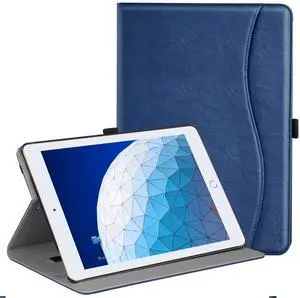 ZtotopCases for iPad Air 3rd Generation 2019/iPad Pro 10.5 Inch 2017, Premium PU Leather Business Folding Stand Folio Cover with Auto Wake/Sleep, Multiple Viewing Angles for iPad Air 3 Gen, Navy Blue