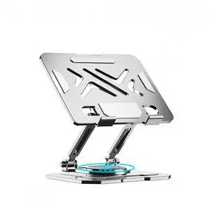 Tablet Stand for iPad, Adjustable and Foldable 360° Rotating Desktop Holder, Stainless Steel Tablets Holder for iPad Pro/Mini, Surface Tablets, Samsung Galaxy (Style1 Silver)