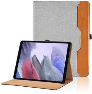 Case for Samsung Galaxy Tab A7 Lite 8.7 Inch 2021 (SM-T227/T225/T220) - PU Leather Business Flip Case with Hand Strap and Pocket, Gray