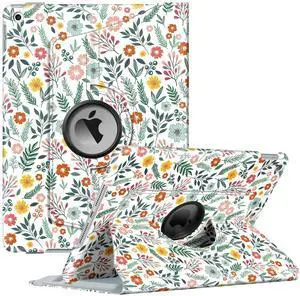 Fintie Rotating Case for iPad 9th Generation (2021) / 8th Generation (2020) / 7th Gen (2019) 10.2 Inch - 360 Degree Rotating Stand Cover with Pencil Holder, Auto Wake Sleep, Green Spring