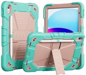 KENKE Shockproof Case for iPad (A16) 11th/10th Generation 11''/10.9-Inch 2025/2022, Sturdy Heavy Duty Military Grade Full-Body Protective Cover with Screen Protector & Hand & Shoulder Strap, Green