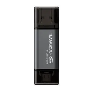 TEAMGROUP X1 256GB 100MB/s USB 3.2 Gen 1 Type A & Type C (3.1/3.0) OTG Dual Interface USB Flash Drive Data Storage Memory Stick Compatible with Smartphone/Tablet/Laptop/PC/MacBook