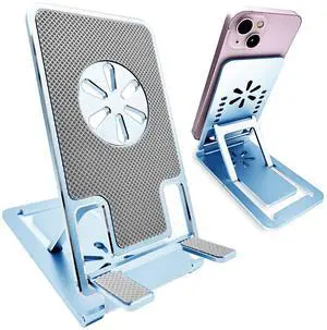 Cell Phone Stand For Desk, Adjustable Holder Premium Metal Portable Tablet Sturdy Mount For Desktop Office Kitchen Accesories, Compatible With Iphone Ipad, Phone 13, 14, Plus,Pro Max, Kindle Iphone