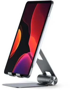 Satechi R1 Multi-Angle Foldable Tablet Stand, Compatible with iPad Air/Pro M4/M3, iPad mini, iPhone 17 and More - Space Gray