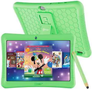 Contixo 10" Android Kids Tablet 32GB - Includes Exclusive 80+ Disney Storybooks (Value $350), Parental Controls, Kid-Proof Case with Kickstand & Stylus - Green