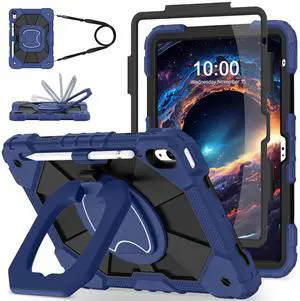 WESOROL Case for iPad (A16) 11th Generation 11 Inch (2025),iPad 10th Generation 10.9 Inch (2022),Full-Body Drop Protection i Pad Case 10th Gen Kids Friendly with Rotating Stand Screen Protector,Navy