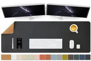 Large Cork Desk Mat - 47.2"x 17" Desk Pad for Office and Home - Ideal for Large Mouse Pad and Desk Mats on Top of Desks(Black)