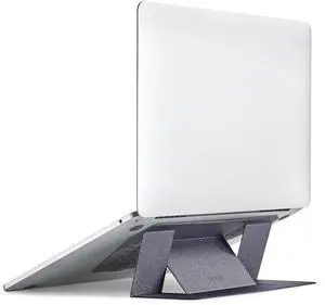 MOFT Laptop Stand for Desk, Adhesive MacBook Computer Stand with 2 Adjustable Viewing Angles, Foldable and Portable Laptop Riser Compatible with 11"-16" Laptops, Starry Grey(Adhesive Version)