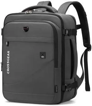 CROSSGEAR Travel Backpack for Spirit Airlines 18x14x8 Inch,TSA Approved Underseat Personal Item Backpack for 15.6" Laptop,1.8lb Lightweight Eco-Friendly Bag with Anti-Theft Lock & RFID Pocket(Grey)