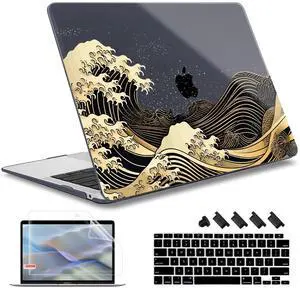May Chen Compatible with MacBook Air 13 inch Case 2021, 2020 2019 2018 Release Model: M1 A2337 A2179 A1932, Plastic Hard Shell Case Cover for MacBook Air 13 inch with Retina Dispaly, Sea Wave