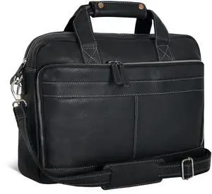 Oak Leathers Leather Messenger Bag for Men and Women - Laptop Briefcase Bag For College, Office, Adjustable Shoulder Strap (Nappa Black)