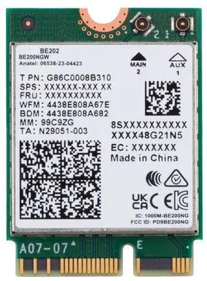 HighZer0 Electronics BE202 WiFi 7 Card | M.2 PCIe WiFi Card | Tri-Band 2.4/5/6 GHz | Up to 2.4 Gbps | WiFi Card for PC | Supports Bluetooth 5.4 & Intel PCs with Windows 11 | BE202NGW