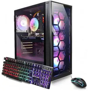 STGAubron Gaming PC Desktop Computer, Intel Core i7 up to 3.9GHz, GeForce GTX 1660 Super 6G, 32GB RAM, 1TB SSD, 600M WiFi, BT 5.0, RGB Fan x4, Windows 11 Home
