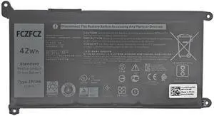 FCZFCZ JPFMR Battery Replacement for Dell Chromebook 3100 / Dell 5488 5493 5593 Series 0JPFMR 7MT0R 7MTOR 16DPH 7T0D3 07T0D3 P90F 42Wh 3500mAh 3-Cell