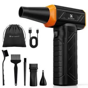 K&F CONCEPT Long-Lasting Compressed Air Duster, 8000mAh-150min Endurance| 150000RPM|LED Light|3 Gear Adjustable|Rechargeable Brushless Motor|for Computer, Keyboard, Car, Home