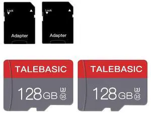 2 Pack 128GB Memory Card Class 10 Flash Card Fast Speed TF Card with Adapter for Tablet/Mobile Phone/Camera/Car Audio/Game Console(2 Pcs 128GB)