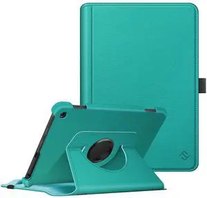 Fintie Case for Kindle Fire HD 8 & HD 8 Plus Tablet (12th/10th Generation, 2024/2022/2020 Release) - 360 Degree Rotating Swivel Stand Protective Cover with Dual Auto Sleep Wake, Emerald