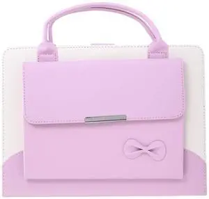 Handbag Case for iPad Pro 11" (2018-2025) & iPad Air 11 2024 2025/Air 10.9", Techcircle Cute Bowknot Pocket Wallet Folio Stand PU Leather Carrying Case, Auto Sleep/Wake, Pink