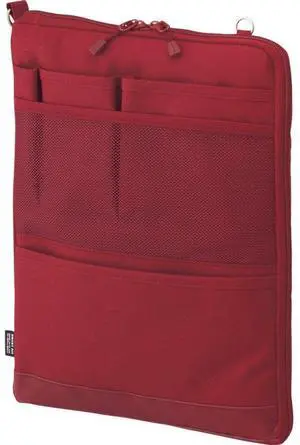 LIHITLAB Laptop Sleeve, Water & Stain Repellent, Vertical for Backpack, 13.4" x 9.8", Red (A7683-3)