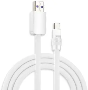 chubbycable Chubby 2.0 Fast Charging Cable Durable Soft Silicone USB C Cable 120W Extra Thick Charger Cord Compatible with iPhone 17-15 Series iPad, White+White, USB-A to Type-C, 9.8 FT