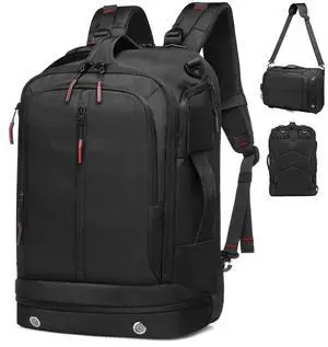 SUIKIHUM 16 Inch Laptop Backpack, Large Carry-On Backpack, TSA Approved Water Resistant Daypack W/Shoe Compartment+Shoulder Strap for Business Travel, 33L Black