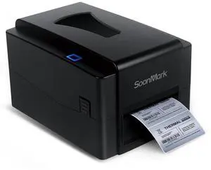 Soonmark 4-inch 300dpi Thermal Transfer Label Printer, USB, Ethernet, Bluetooth, Wireless, Desktop Printer for Long Term Durable Labels and Barcodes, Compatible with Windows,Mac,iPhone,Android, Black