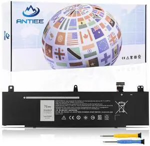 ANTIEE TDW5P Laptop Battery for Dell Alienware 13 R3 ALW13C D1738 D2718 D2728 D2738 D2838 D2508 D2503S D2506S D2715S Series Notebook Black V9XD7 0V9XD7 4RRR3 04RRR3 JFWX7 0JFWX7 P81G P81G001 15.2V