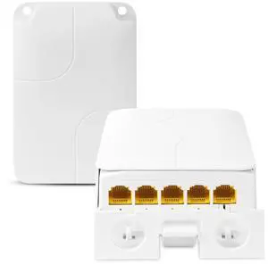 PoE Extender Gigabit, 5 Port PoE Repeater, 1 in 4 Out, 90W in 60W Out, Extends 100m, Vlan, IEEE802.3af/at/bt for IP Camera, PoE Power AP, IP Telephone, 10/100/1000Mbps, Wall Mount